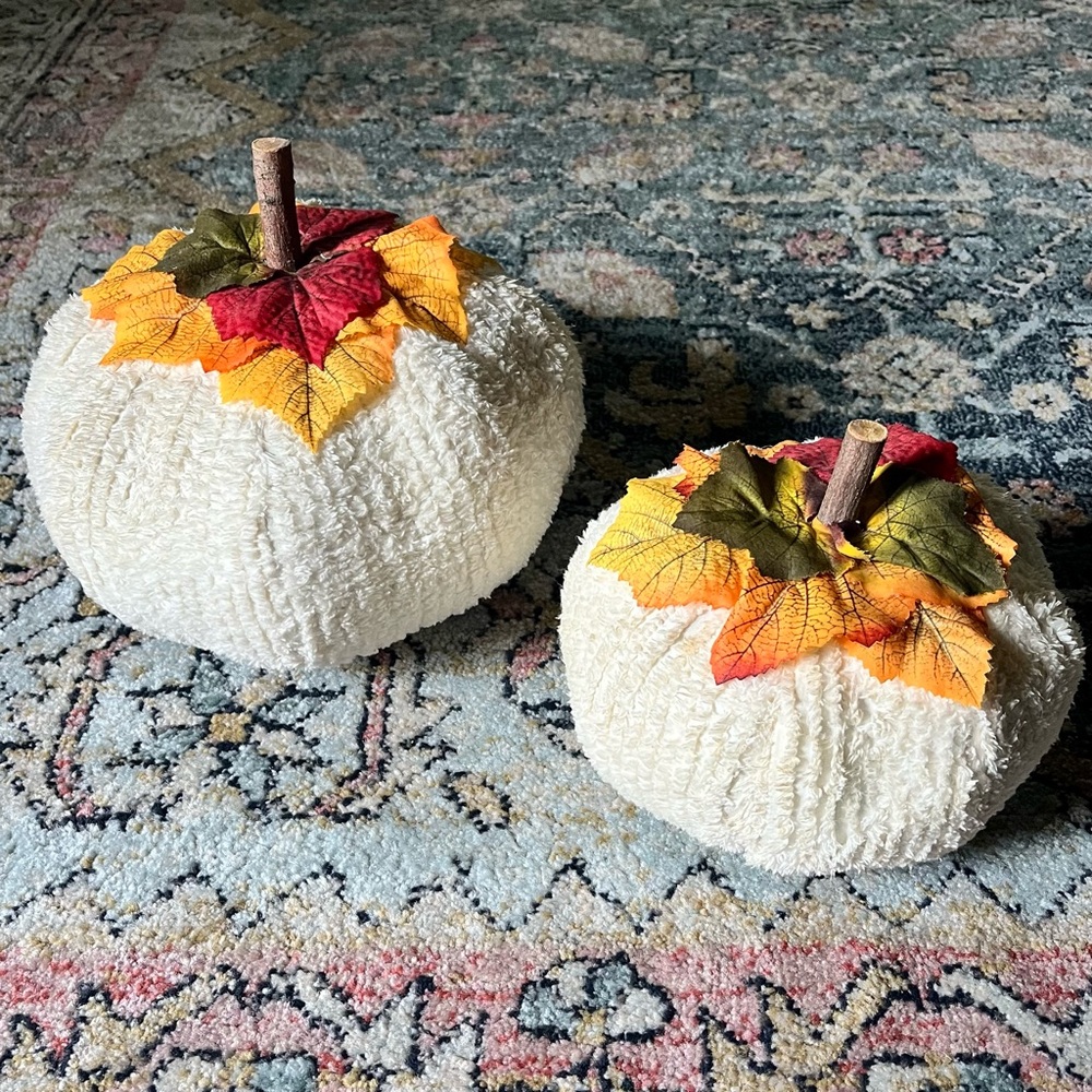 Fall Handmade Chenille Plush Pumpkin Decor Set
